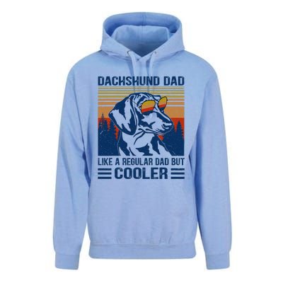 Vintage Dachshund Dad Like A Regular Dad But Cooler Funny (1) Unisex Surf Hoodie