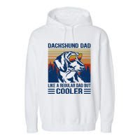 Vintage Dachshund Dad Like A Regular Dad But Cooler Funny (1) Garment-Dyed Fleece Hoodie