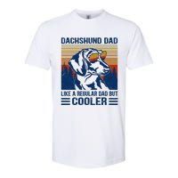 Vintage Dachshund Dad Like A Regular Dad But Cooler Funny (1) Softstyle CVC T-Shirt