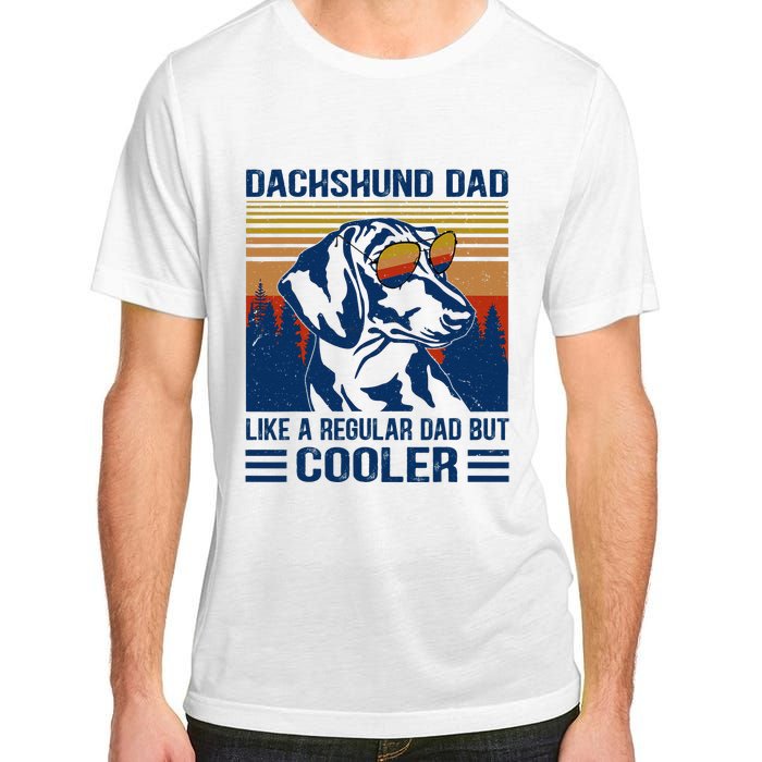 Vintage Dachshund Dad Like A Regular Dad But Cooler Funny (1) Adult ChromaSoft Performance T-Shirt