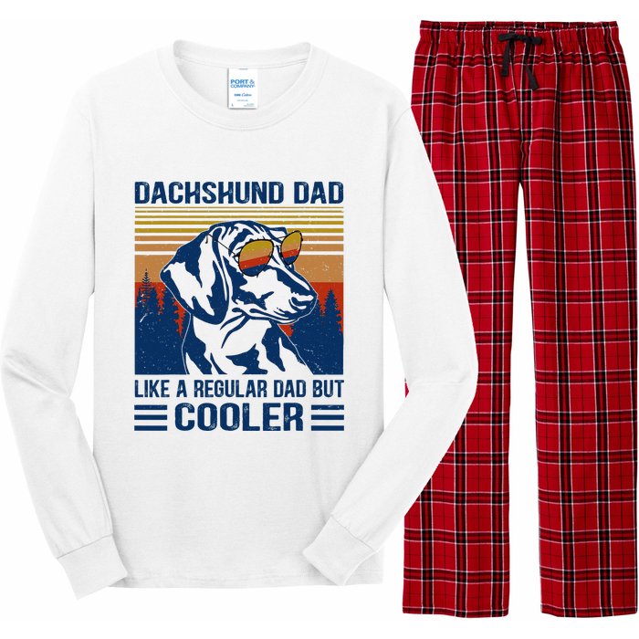 Vintage Dachshund Dad Like A Regular Dad But Cooler Funny (1) Long Sleeve Pajama Set