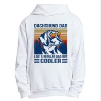 Vintage Dachshund Dad Like A Regular Dad But Cooler Funny (1) Urban Pullover Hoodie