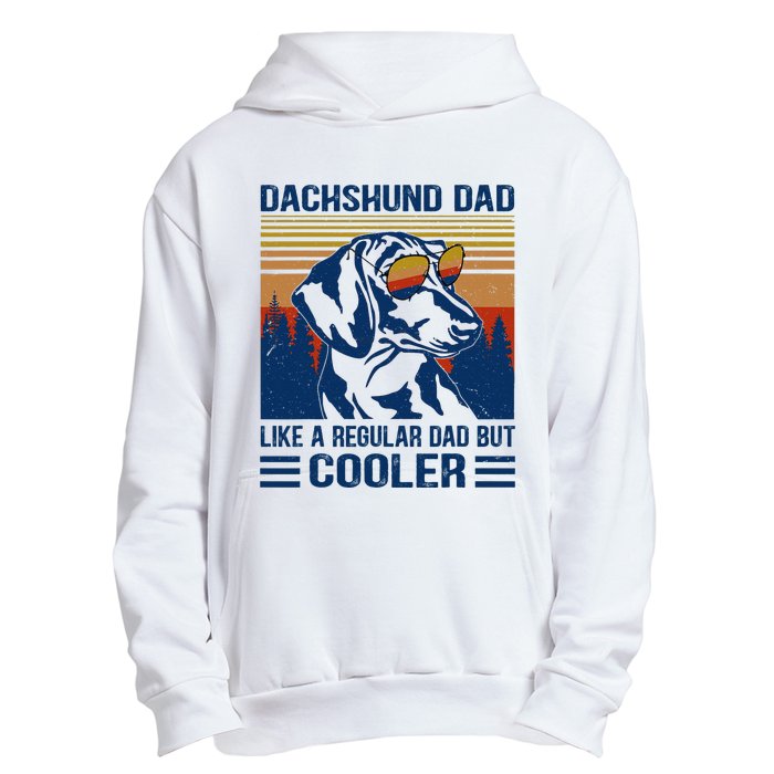 Vintage Dachshund Dad Like A Regular Dad But Cooler Funny (1) Urban Pullover Hoodie