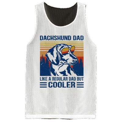 Vintage Dachshund Dad Like A Regular Dad But Cooler Funny (1) Mesh Reversible Basketball Jersey Tank