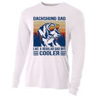 Vintage Dachshund Dad Like A Regular Dad But Cooler Funny (1) Cooling Performance Long Sleeve Crew