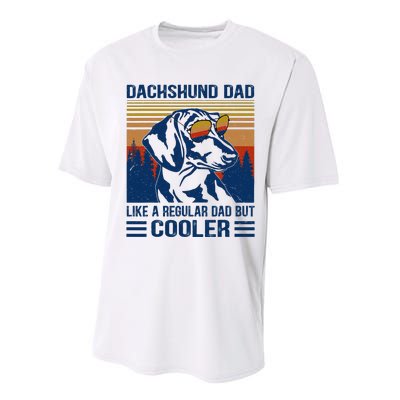 Vintage Dachshund Dad Like A Regular Dad But Cooler Funny (1) Performance Sprint T-Shirt