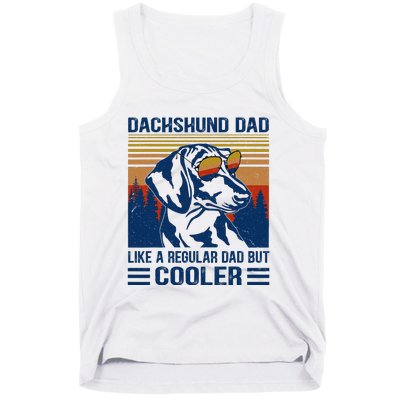 Vintage Dachshund Dad Like A Regular Dad But Cooler Funny (1) Tank Top