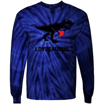 Valentines Day Dinosaur T Rex Valentine Lovesaurus Gift Tie-Dye Long Sleeve Shirt