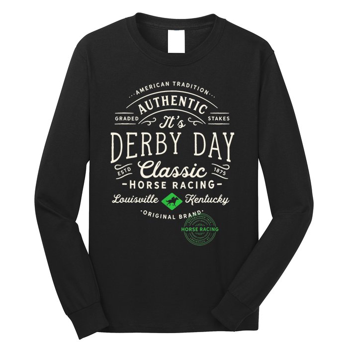 Vintage Derby Day Louisville Kentucky Horse Racing Long Sleeve Shirt