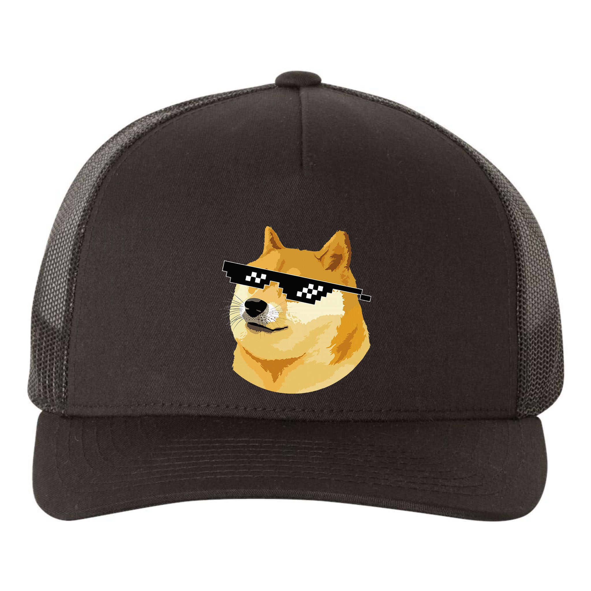 Vintage Doge Dogecoin Shiba Inu Coin Token Yupoong Adult 5-Panel Trucker Hat