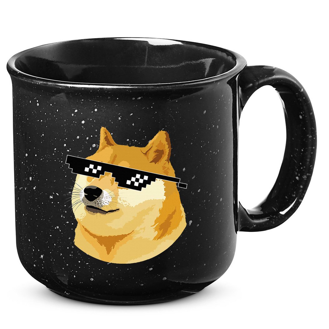 Vintage Doge Dogecoin Shiba Inu Coin Token 15oz Campfire Ceramic Mug