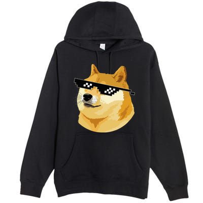 Vintage Doge Dogecoin Shiba Inu Coin Token Premium Pullover Hoodie