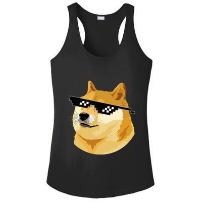 Vintage Doge Dogecoin Shiba Inu Coin Token Ladies PosiCharge Competitor Racerback Tank