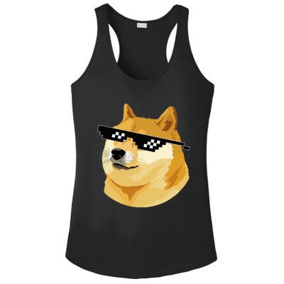 Vintage Doge Dogecoin Shiba Inu Coin Token Ladies PosiCharge Competitor Racerback Tank