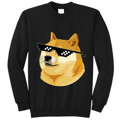 Vintage Doge Dogecoin Shiba Inu Coin Token Tall Sweatshirt