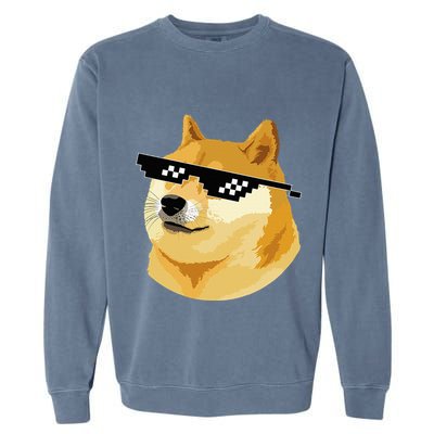 Vintage Doge Dogecoin Shiba Inu Coin Token Garment-Dyed Sweatshirt