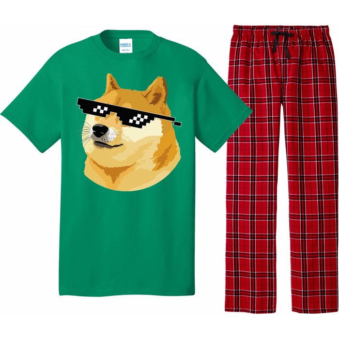 Vintage Doge Dogecoin Shiba Inu Coin Token Pajama Set