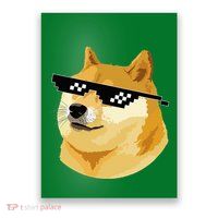 Vintage Doge Dogecoin Shiba Inu Coin Token Poster