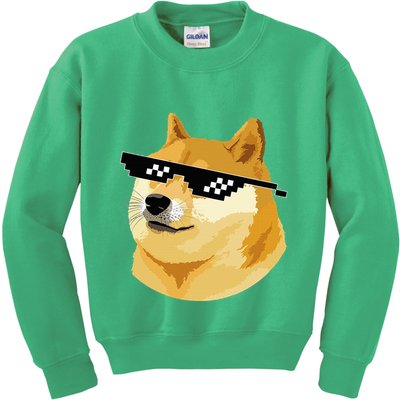 Vintage Doge Dogecoin Shiba Inu Coin Token Kids Sweatshirt