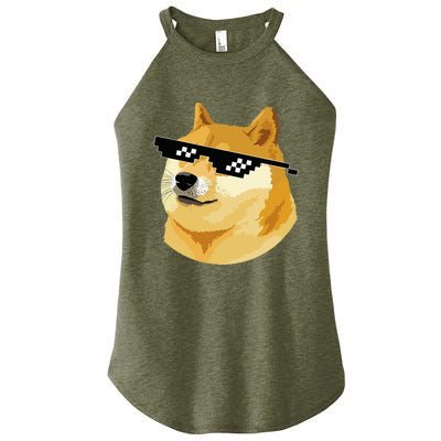 Vintage Doge Dogecoin Shiba Inu Coin Token Women’s Perfect Tri Rocker Tank