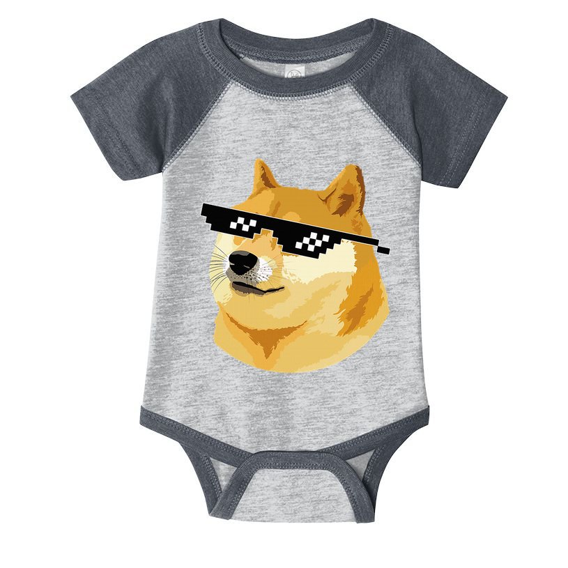 Vintage Doge Dogecoin Shiba Inu Coin Token Infant Baby Jersey Bodysuit