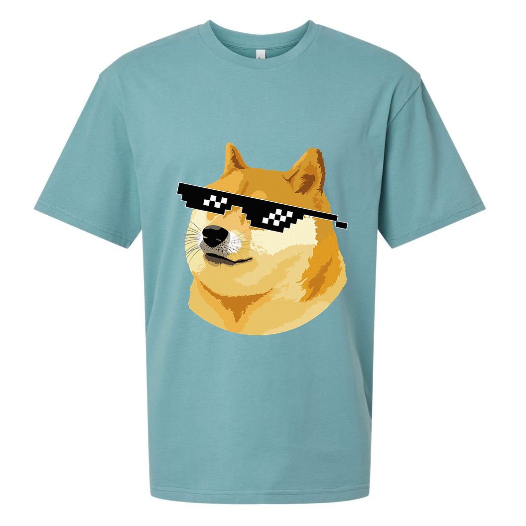 Vintage Doge Dogecoin Shiba Inu Coin Token Sueded Cloud Jersey T-Shirt