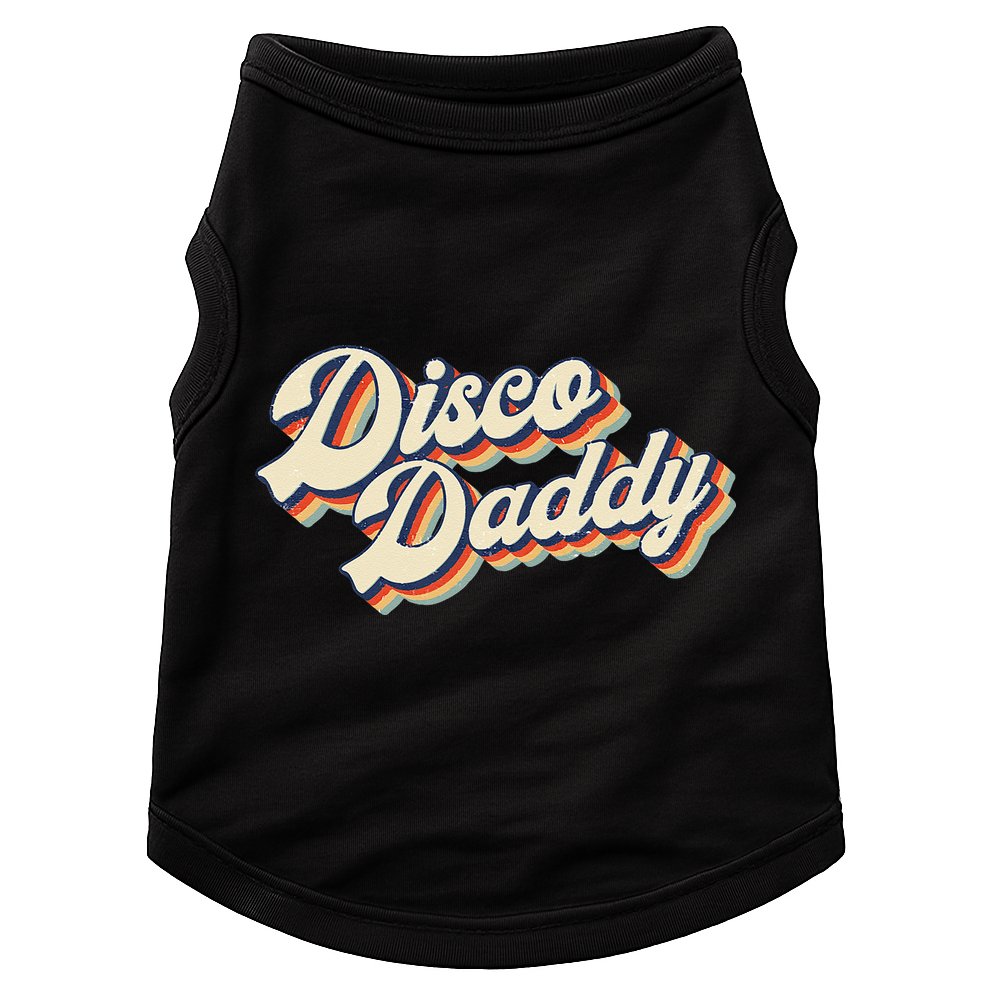 Vintage Disco Daddy Retro Matching 60s 70s Gift Dad Doggie Tank