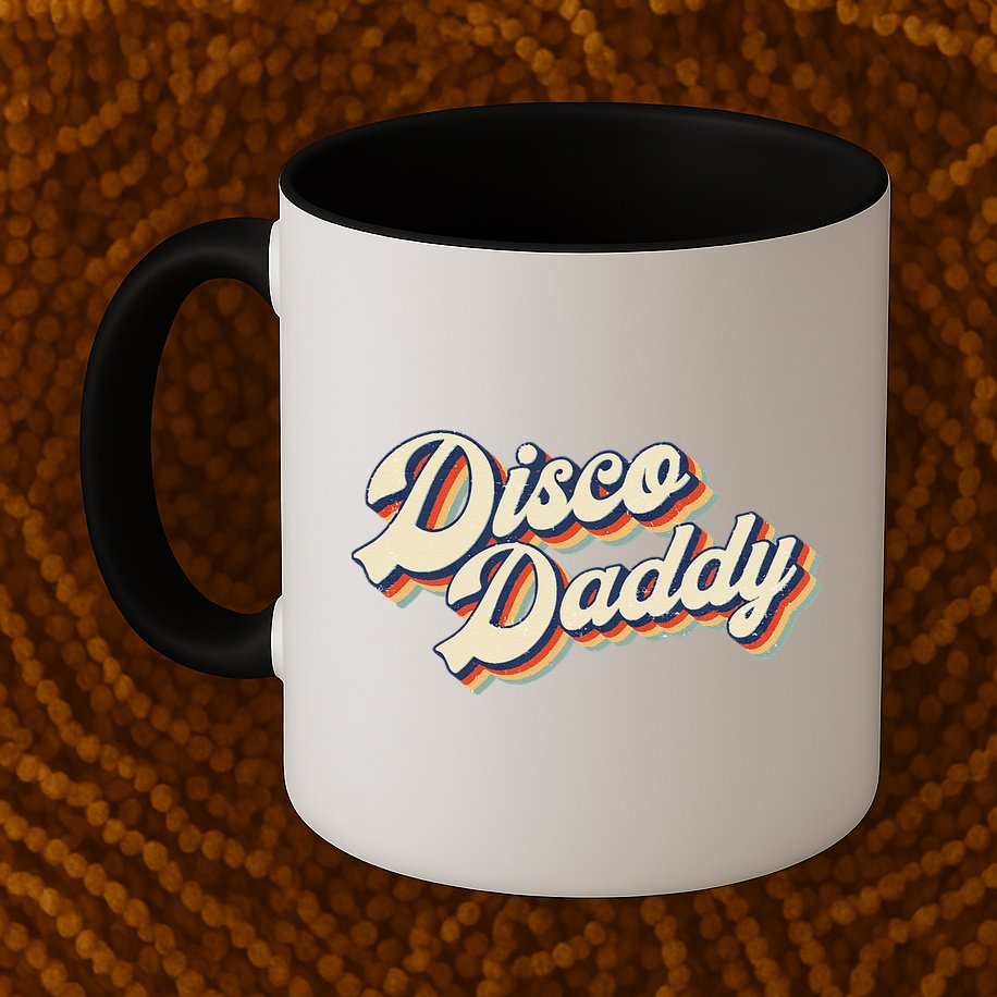 Vintage Disco Daddy Retro Matching 60s 70s Gift Dad Mug