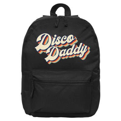 Vintage Disco Daddy Retro Matching 60s 70s Gift Dad 16 in Basic Backpack