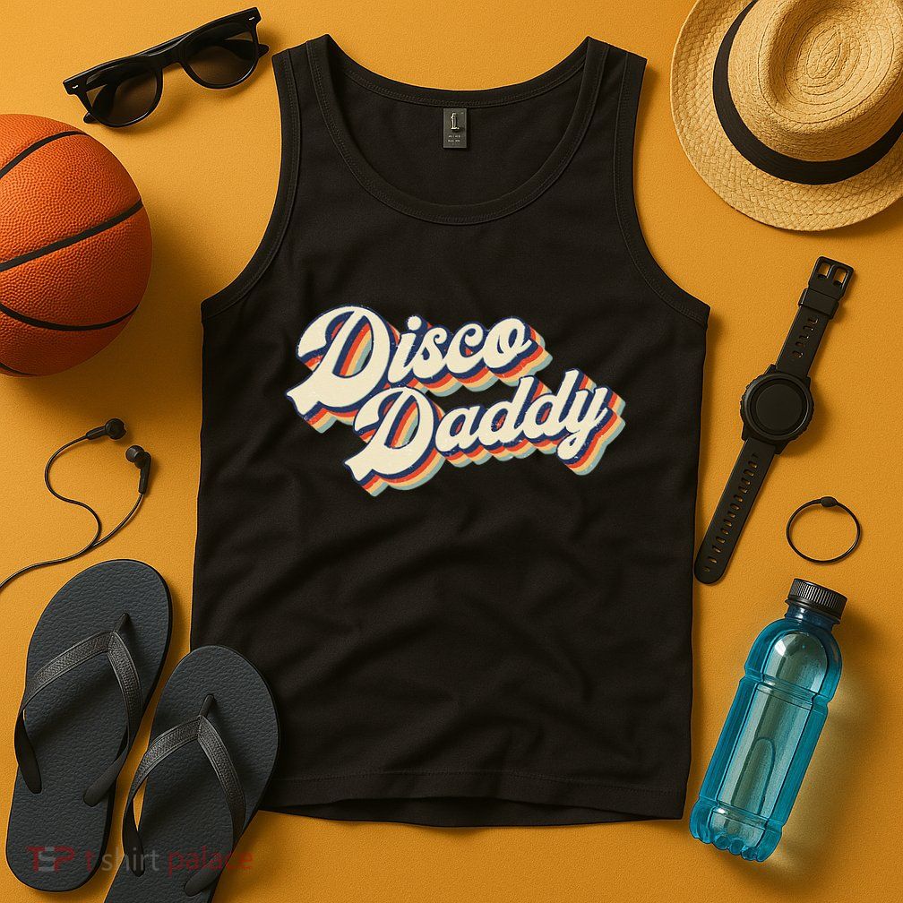 Vintage Disco Daddy Retro Matching 60s 70s Gift Dad Tank Top
