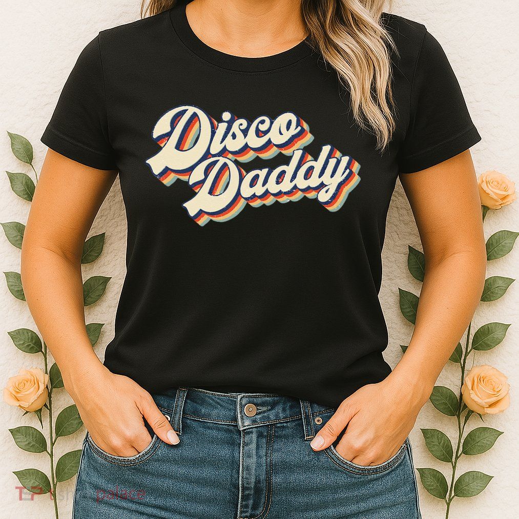 Vintage Disco Daddy Retro Matching 60s 70s Gift Dad Womens T-Shirt