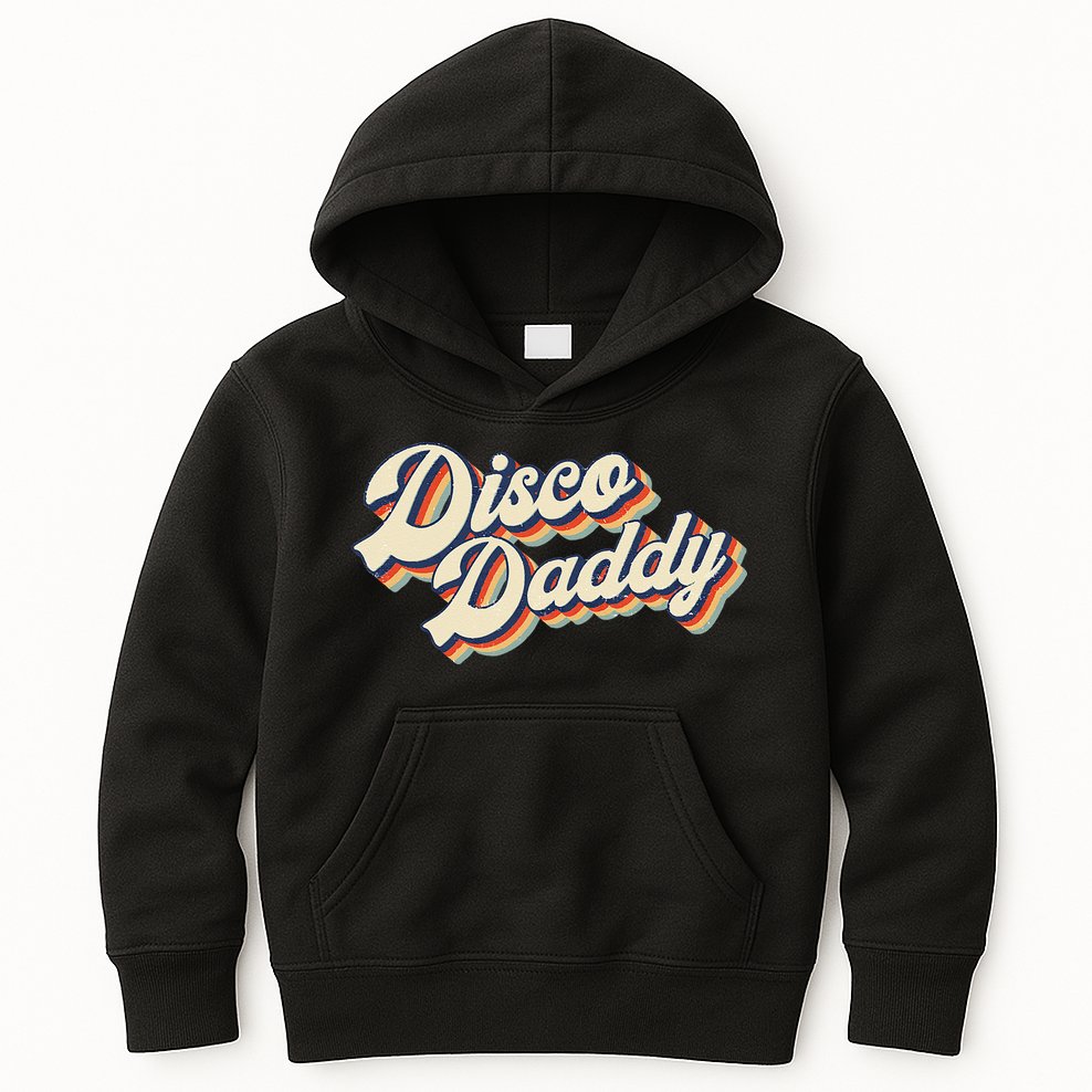 Vintage Disco Daddy Retro Matching 60s 70s Gift Dad Kids Hoodie