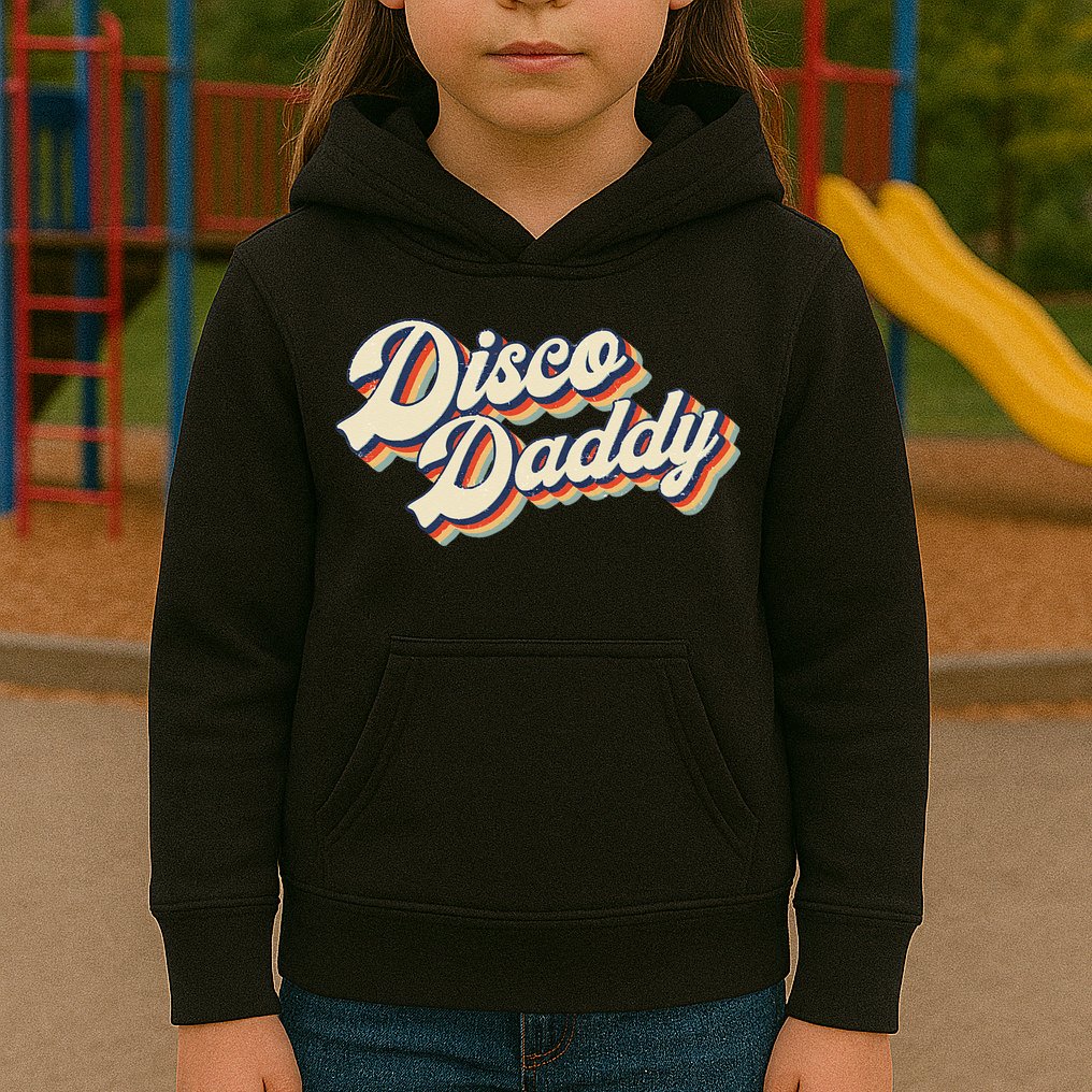 Vintage Disco Daddy Retro Matching 60s 70s Gift Dad Kids Hoodie
