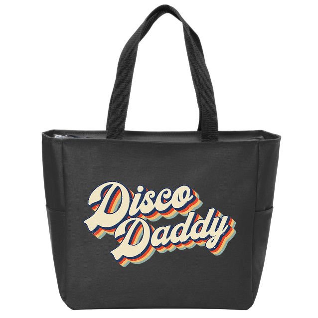Vintage Disco Daddy Retro Matching 60s 70s Gift Dad Zip Tote Bag