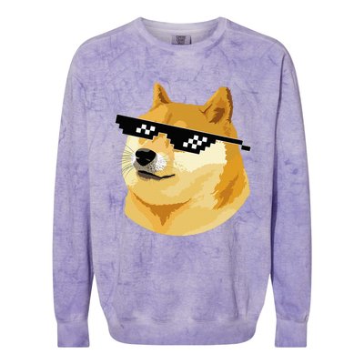 Vintage Doge Dogecoin Shiba Inu Coin Token Colorblast Crewneck Sweatshirt