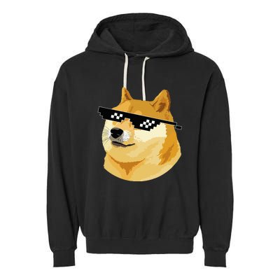 Vintage Doge Dogecoin Shiba Inu Coin Token Garment-Dyed Fleece Hoodie