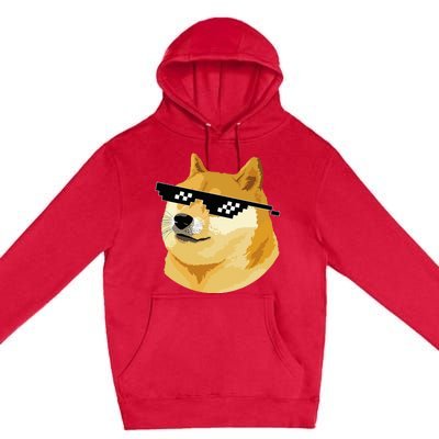 Vintage Doge Dogecoin Shiba Inu Coin Token Premium Pullover Hoodie