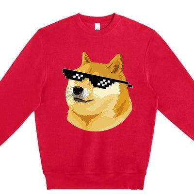 Vintage Doge Dogecoin Shiba Inu Coin Token Premium Crewneck Sweatshirt