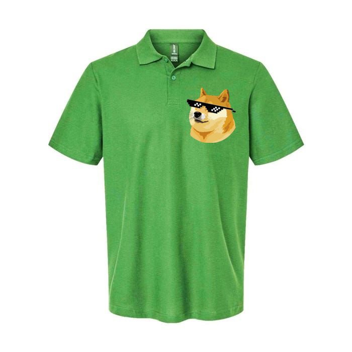 Vintage Doge Dogecoin Shiba Inu Coin Token Softstyle Adult Sport Polo