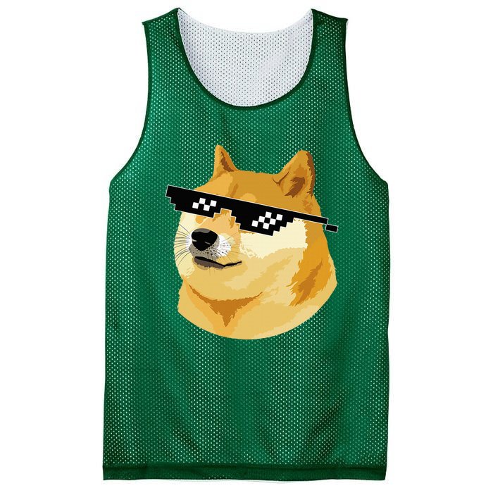 Vintage Doge Dogecoin Shiba Inu Coin Token Mesh Reversible Basketball Jersey Tank