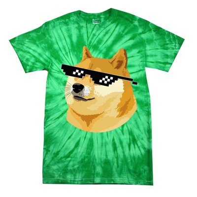 Vintage Doge Dogecoin Shiba Inu Coin Token Tie-Dye T-Shirt