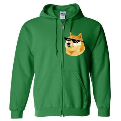 Vintage Doge Dogecoin Shiba Inu Coin Token Full Zip Hoodie