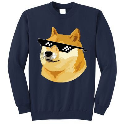 Vintage Doge Dogecoin Shiba Inu Coin Token Tall Sweatshirt