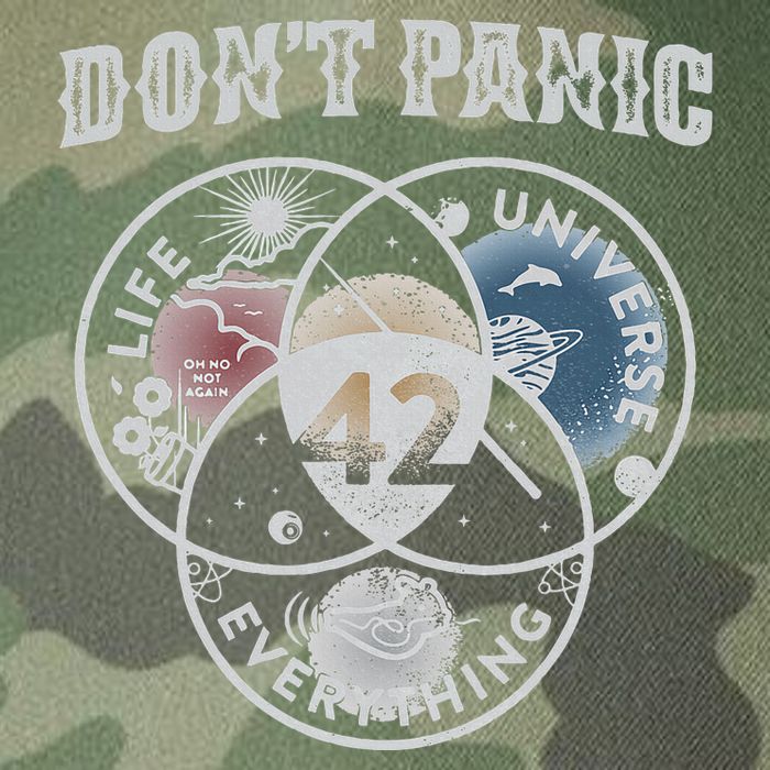 Venn Diagram DonT Panic Life The Universe And Everything 42 Legacy Tie Dye Trucker Hat