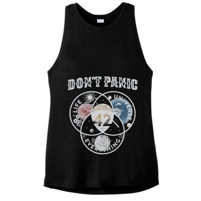 Venn Diagram DonT Panic Life The Universe And Everything 42 Ladies PosiCharge Tri-Blend Wicking Tank