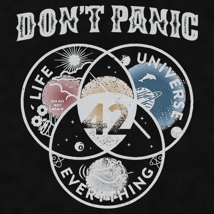 Venn Diagram DonT Panic Life The Universe And Everything 42 Ladies PosiCharge Tri-Blend Wicking Tank