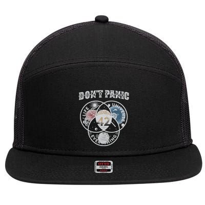 Venn Diagram DonT Panic Life The Universe And Everything 42 7 Panel Mesh Trucker Snapback Hat