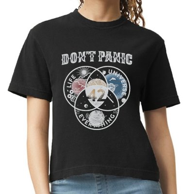 Venn Diagram DonT Panic Life The Universe And Everything 42 Comfort Colors Boxy T-Shirt