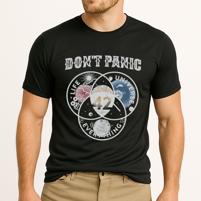 Venn Diagram DonT Panic Life The Universe And Everything 42 Performance Shirt