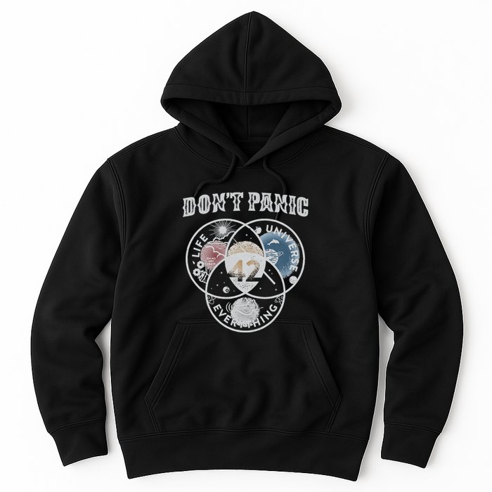 Venn Diagram DonT Panic Life The Universe And Everything 42 Hoodie